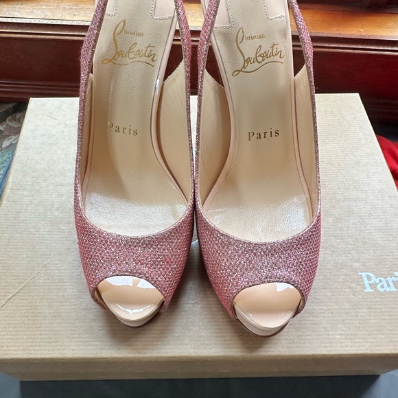 Brand new beautiful Christian Louboutin Private Number 120 Glitter Platform Heel - Picture 4 of 9